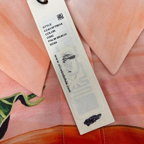 Alice + Olivia Willa Palm Beach Silk Blouse Medium NWT $350 - Picture 11 of 13